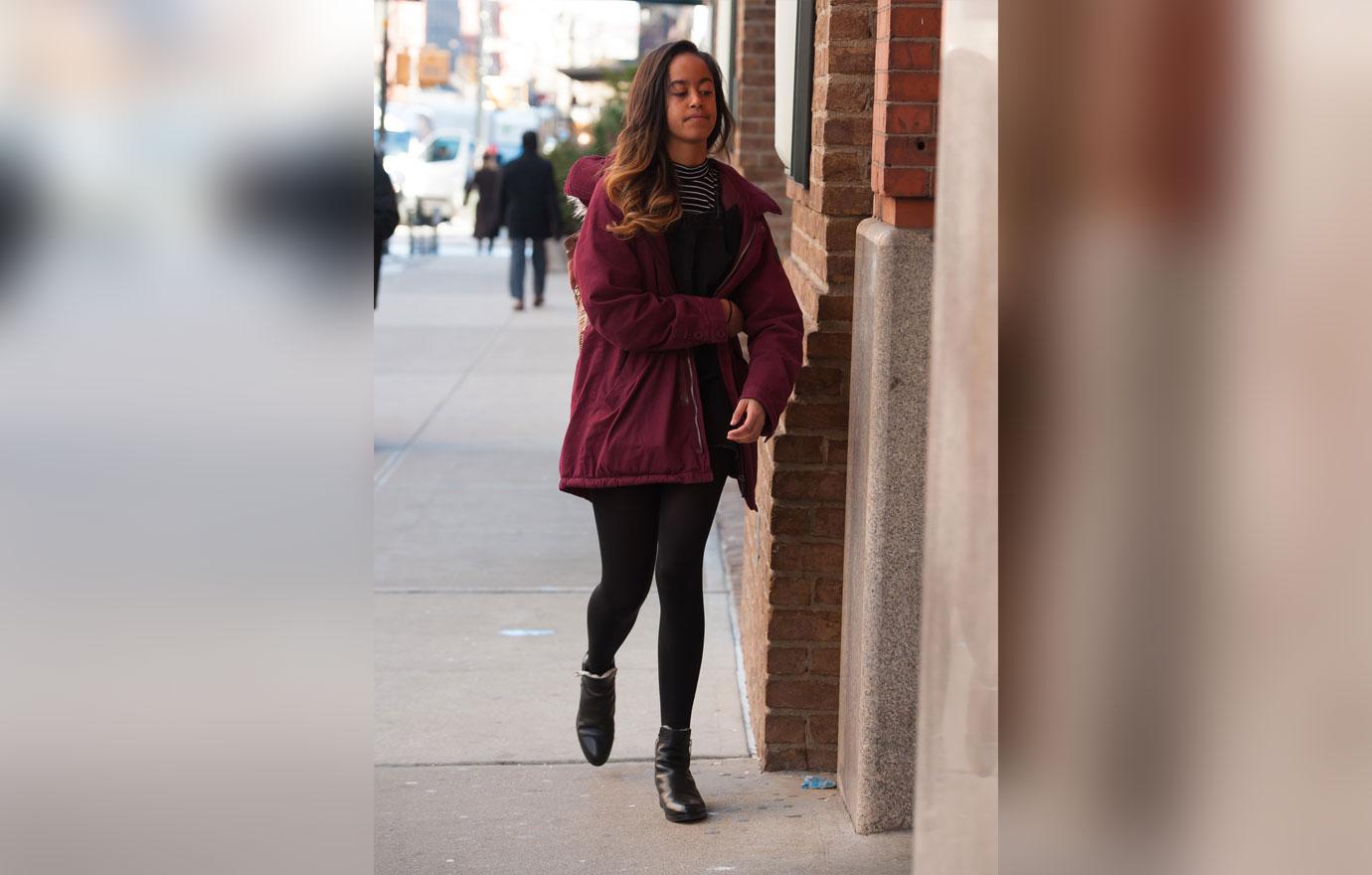 PICS A Miserable Looking Malia Obama Heads To Internship In NYC