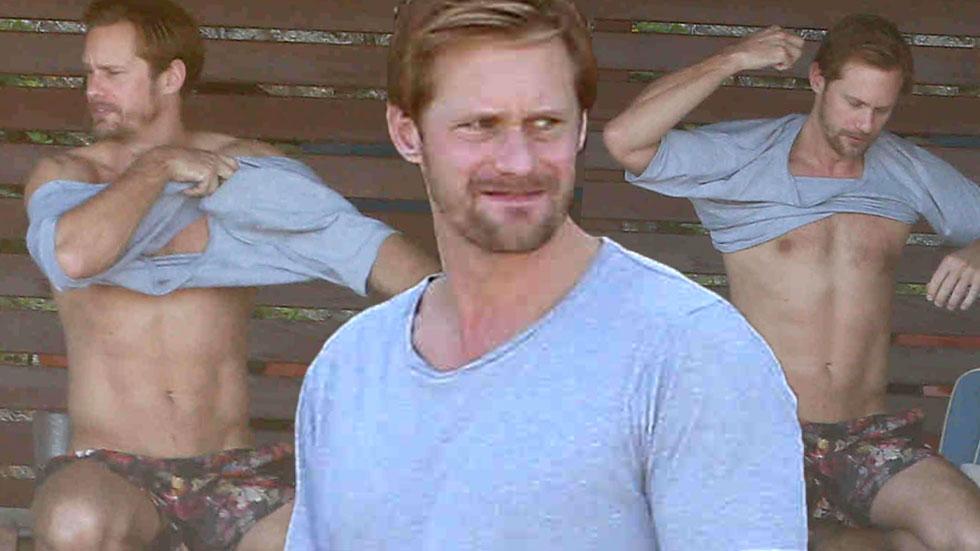 Alexander Skarsgards Shirtless Beach Body Looks Amazing On Vacation See The Pics