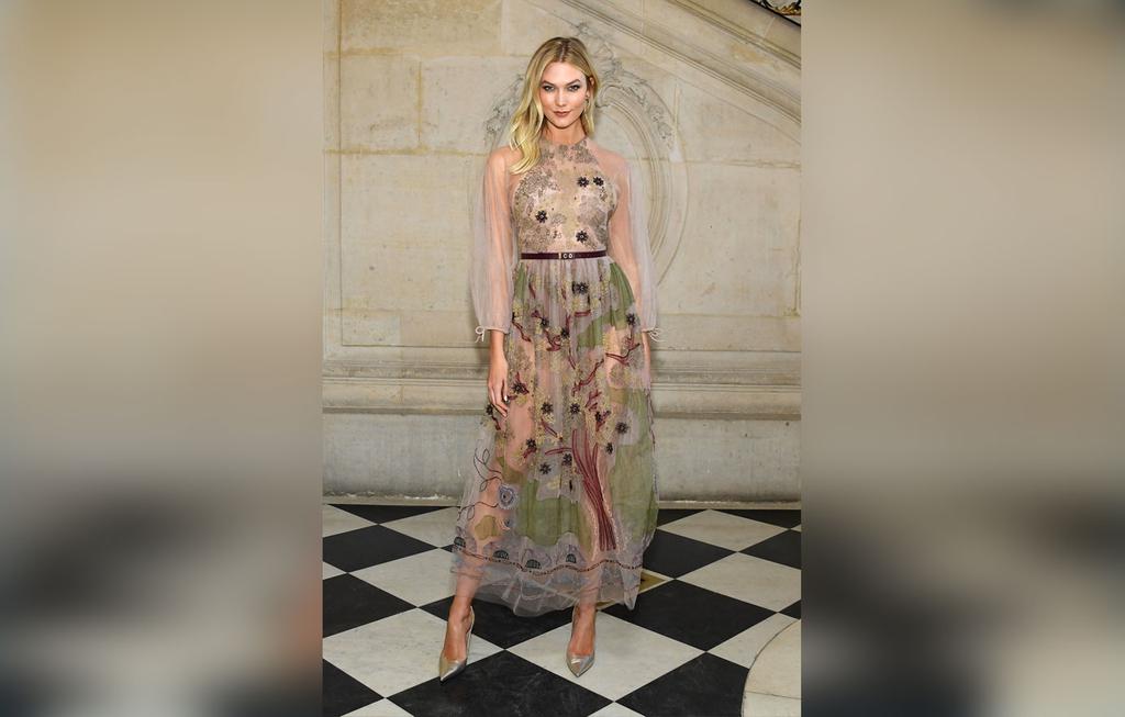 Karlie Kloss Flaunts Her Figure In Sheer Dress At Paris Fashion Week