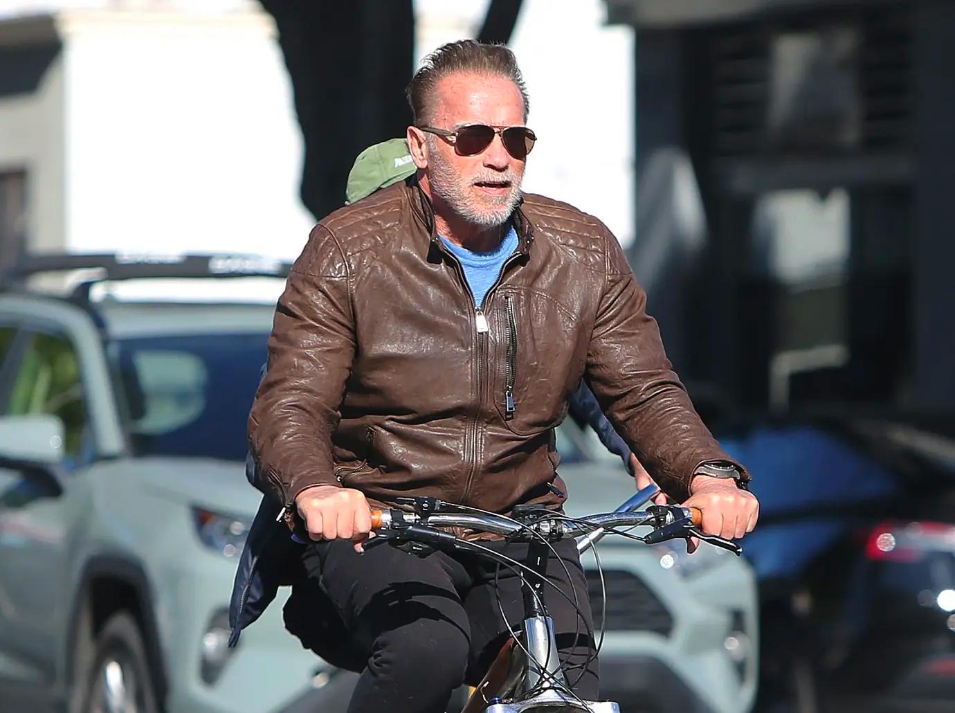 arnold schwarzenegger bike ride gym treatment women wrong