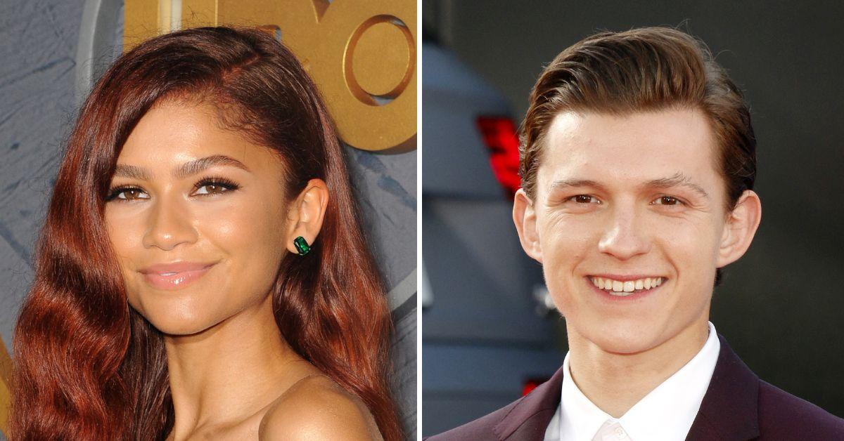 split photo of Zendaya & Tom Holland