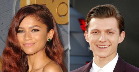 split photo of Zendaya & Tom Holland