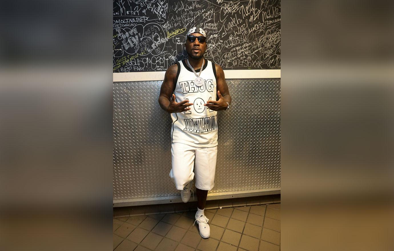 Jeezy Wearing A White Jersey