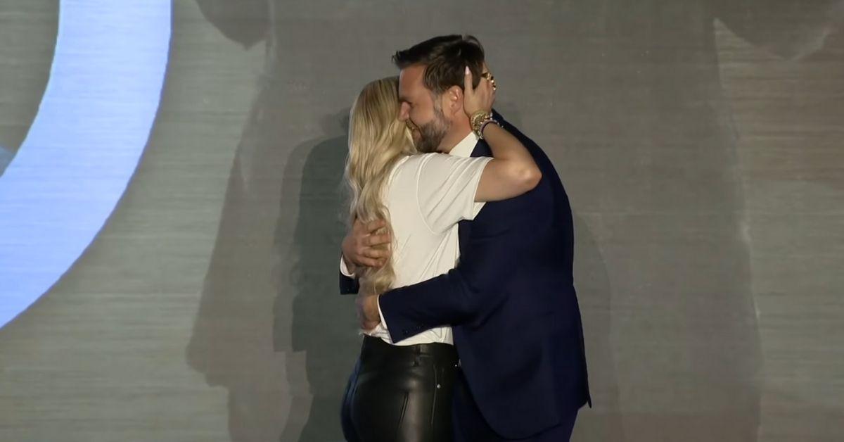 image of Erika Kirk’s hug with J.D. Vance went viral after their Turning Point USA appearance.