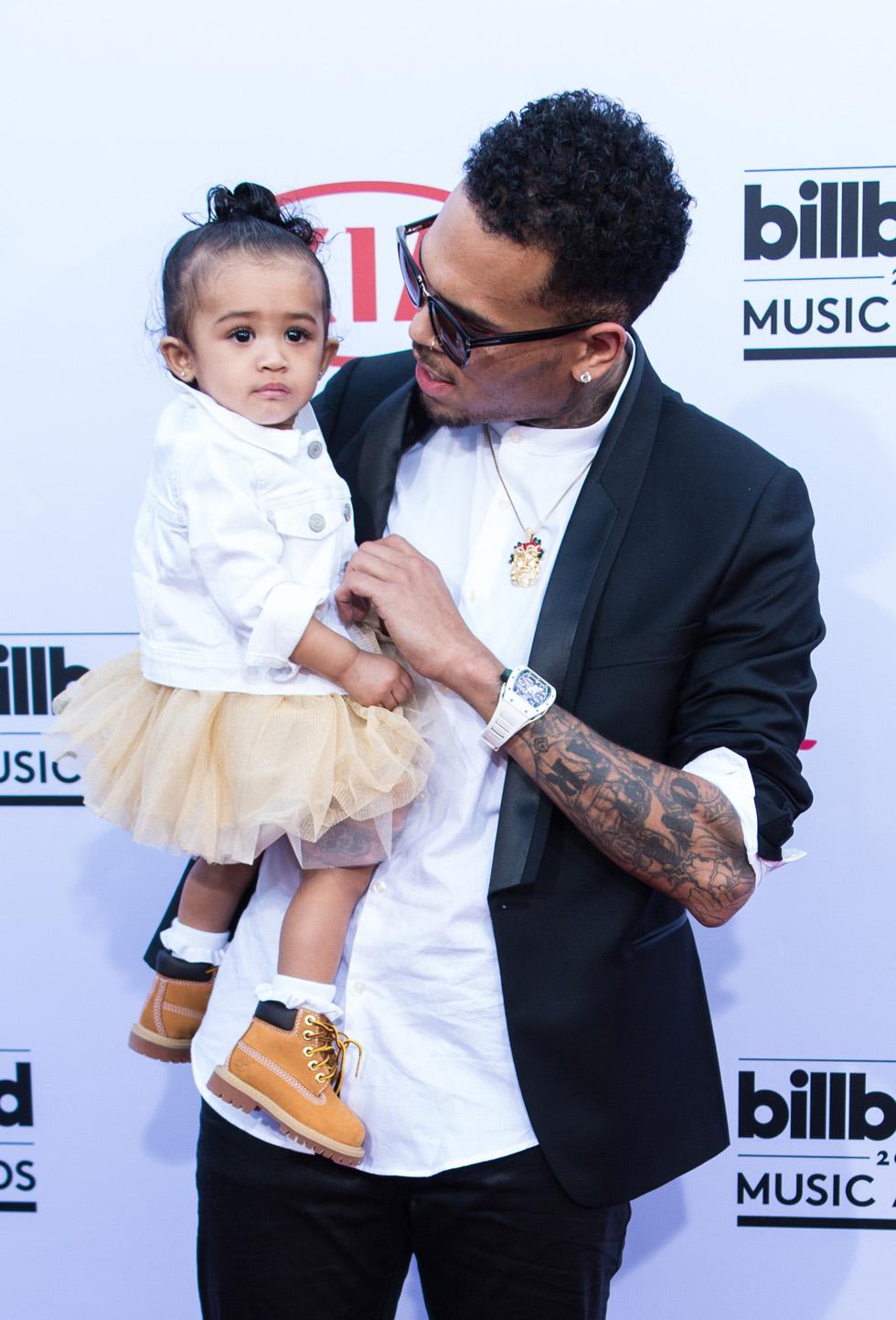 Chris Brown shows up with his daughter Royalty for the 2015 Billboard Music Awards at the MGM Grand Hotel in Las Vegas, NV