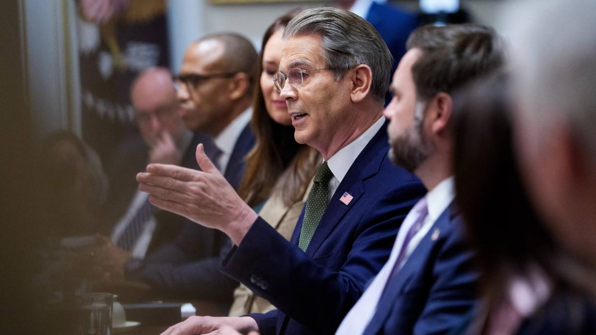 image of Scott Bessent praised the president in the interview. 