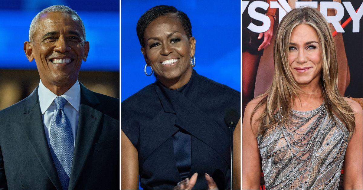 Composite photo of Barack Obama, Michelle Obama and Jennifer Aniston. 