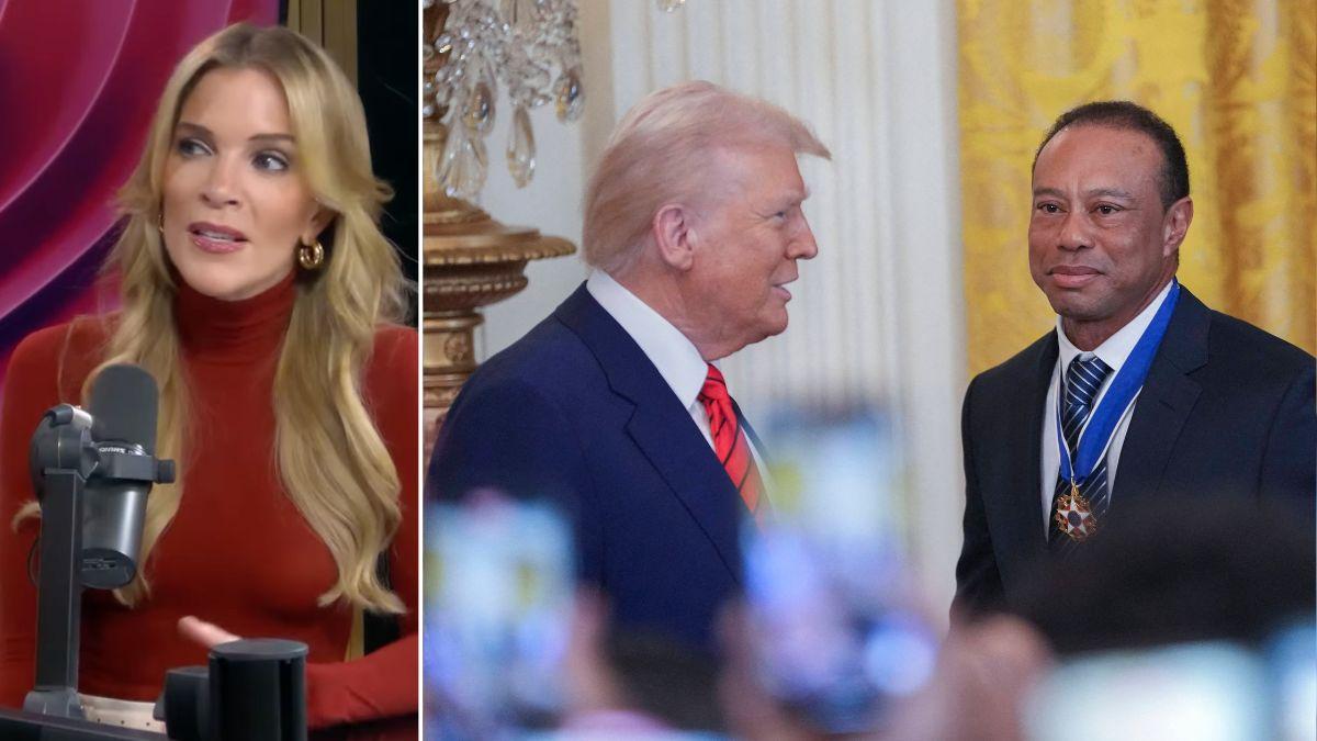 Composite photo of Megyn Kelly, Donald Trump and Tiger Woods