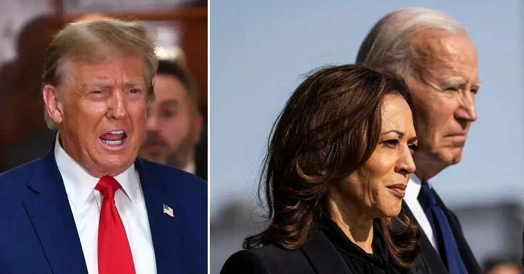 Composite photo of Donald Trump and Kamala Harris