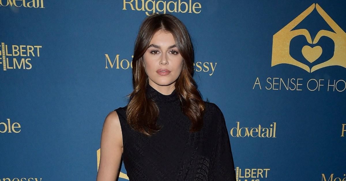 Kaia Gerber Stunned in This Lace Dress and Tights
