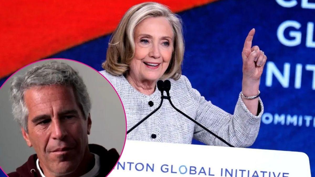 Composite photo of Jeffrey Epstein and Hillary Clinton