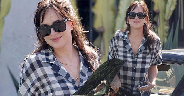 Dakota Johnson Plaid Shirt Los Angeles