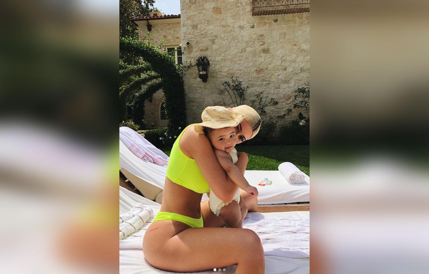 Kylie Jenner Daughter Stormi Bathing Suit Psalm West True Thompson Instagram Photos