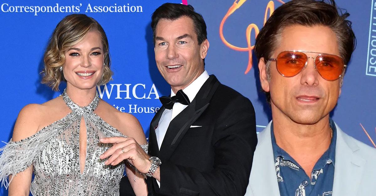 Jerry O'Connell Cracked Raunchy Joke to Wife Rebecca Romijn's Ex-Husband John Stamos at Recent Party: 'She Says You're Bigger Than Me'