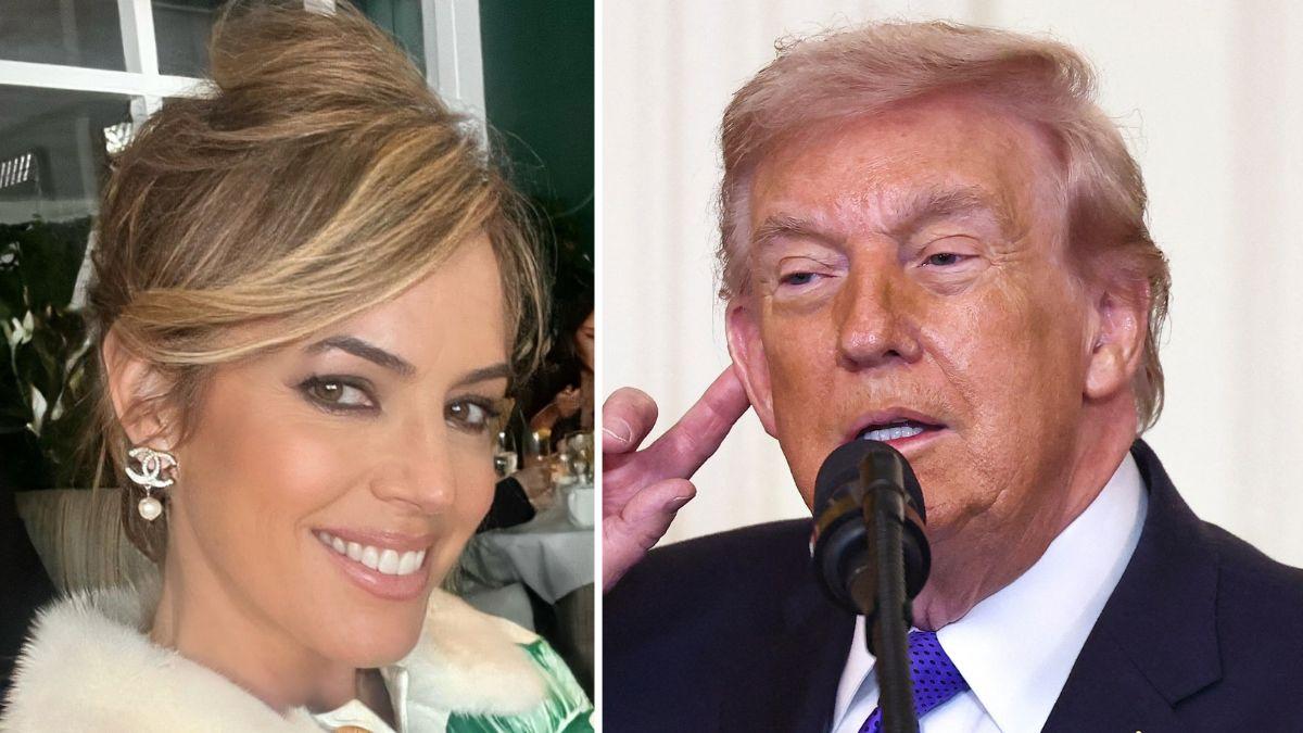 Split photo of Sandra Taylor and Donald Trump.