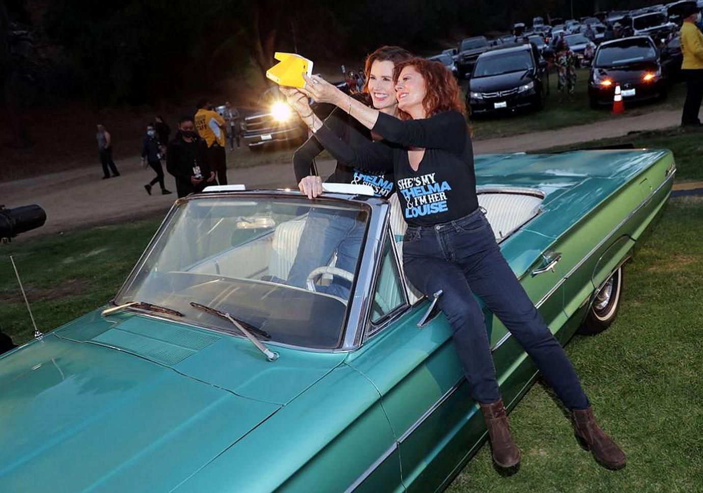 thelma louise th anniversary geena davis susan sarandon drive in screening