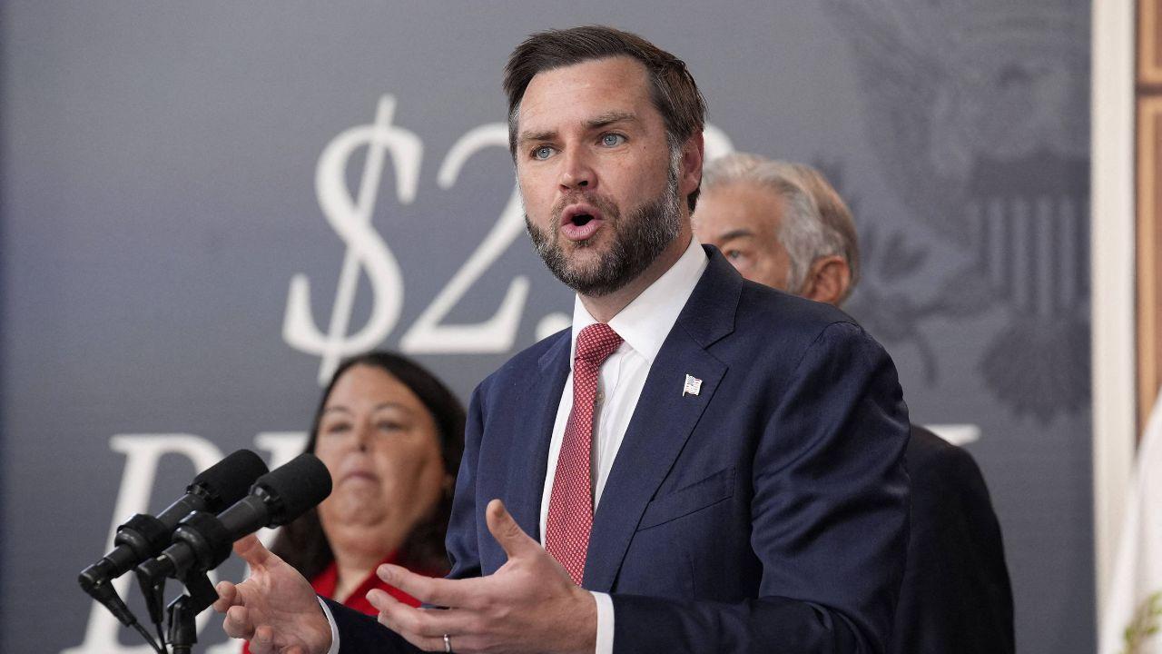 image of Photos showed scattered attendees during J.D. Vance’s remarks at the Koury Convention Center.