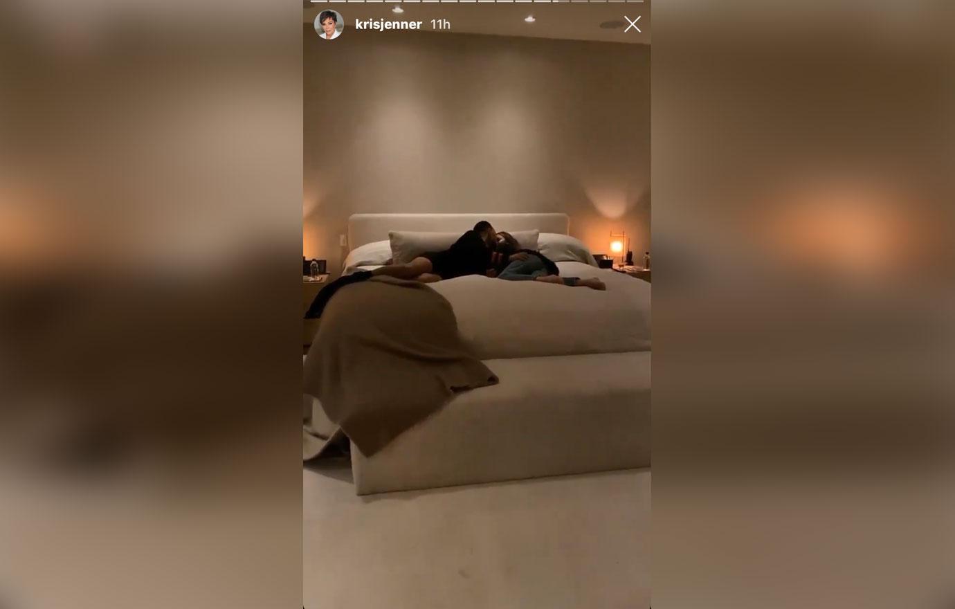 Chrissy Teigen & John Legend Get Comfy Inside Kris Jenner’s Bed