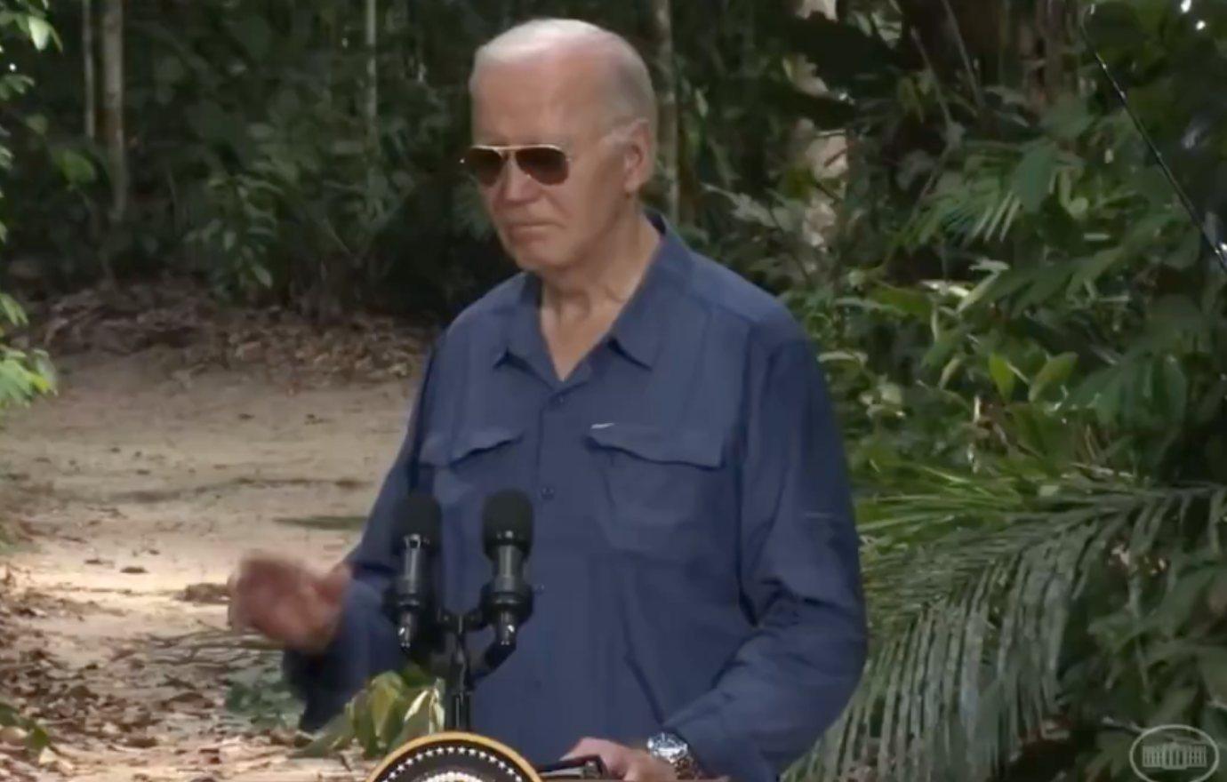 joe biden mocked wandering off amazon rainforest watch