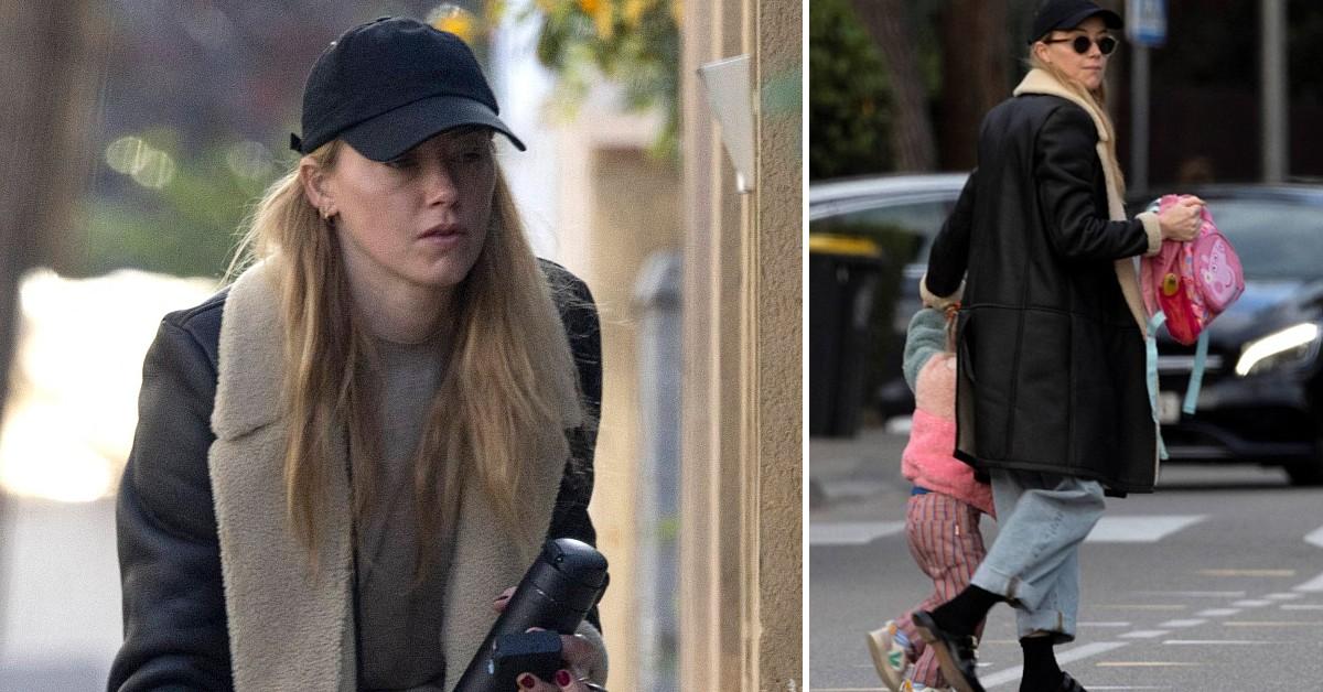 Split photo of Amber Heard and her daughter, Oonagh.