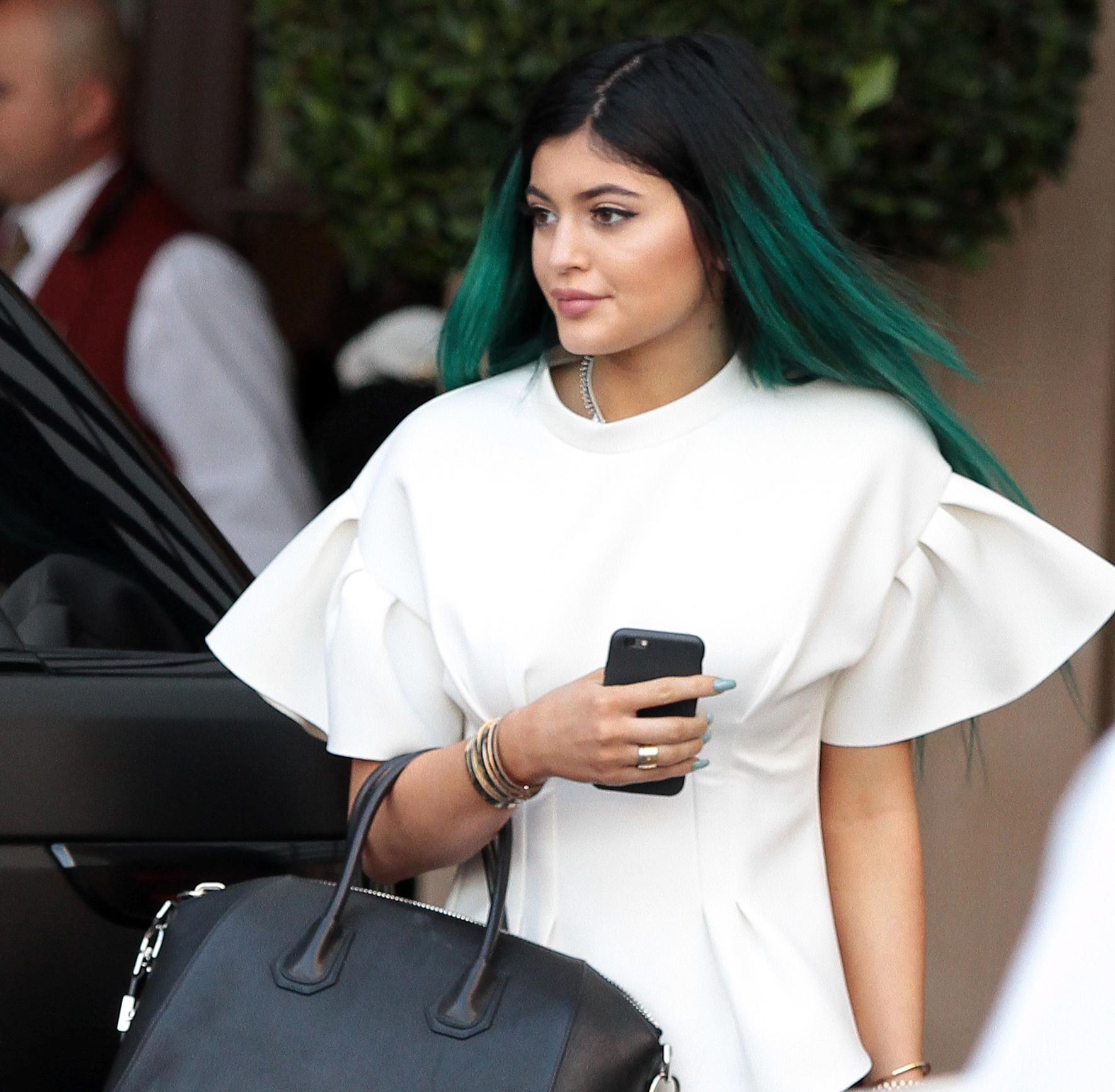 Kylie Jenner leaves his sister Kourtney Kardashians baby shower at the Montage Hotel in Beverly Hills, CA