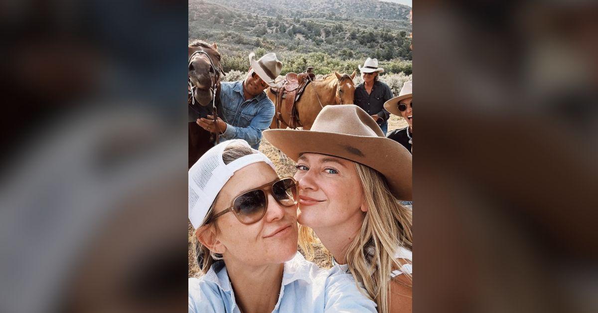 Image of Kate Hudson went horseback riding.