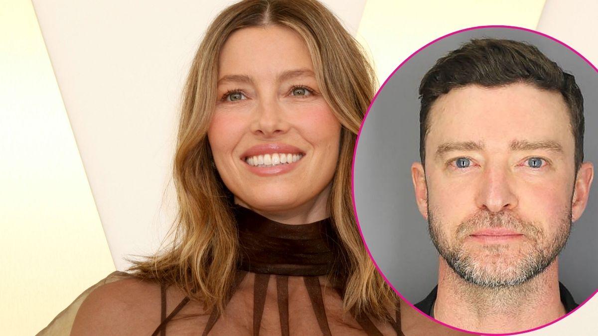 Split photo of Jessica Biel and Justin Timberlake.
