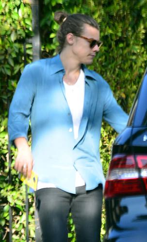 Hottie Harry Styles Makes the Man Bun Look Better Than Ever—See the Pics
