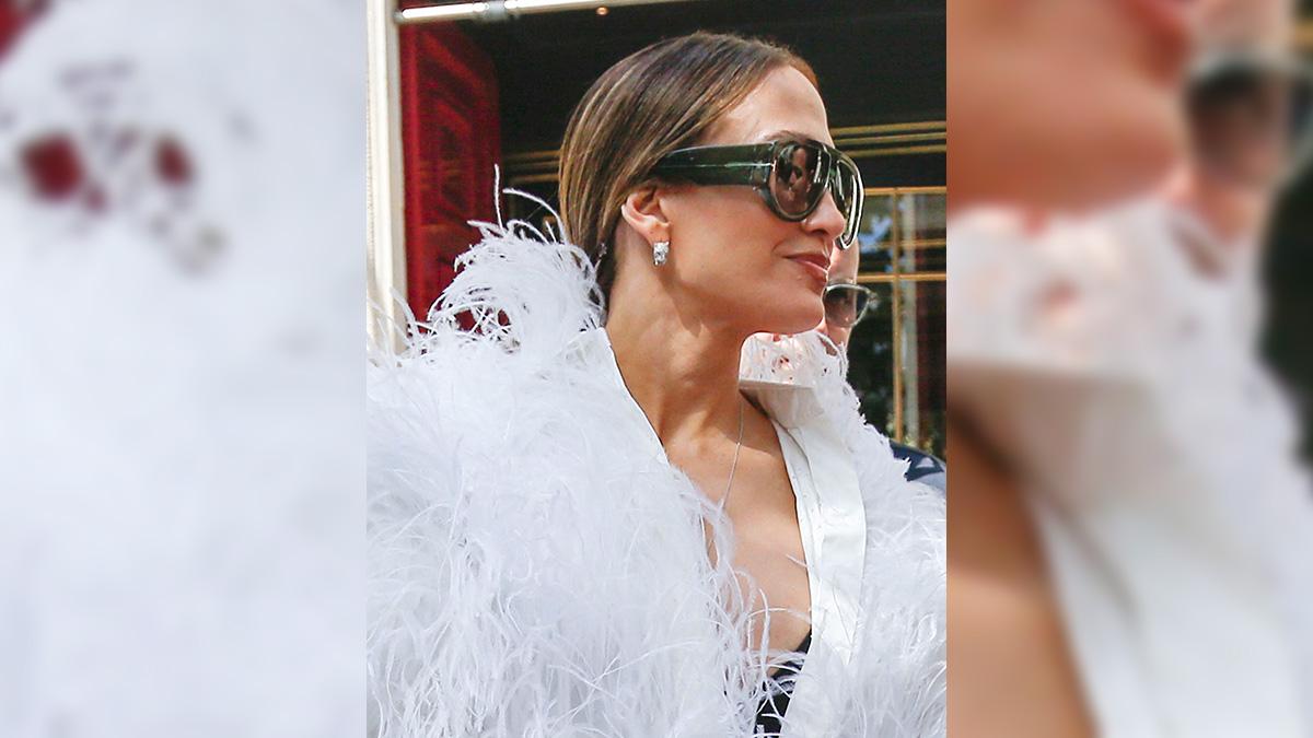 image of Jennifer Lopez recently attended Taylor Swift’s wedding wearing a sculptural Bach Mai Fall 2026 dress paired with luxury accessories.