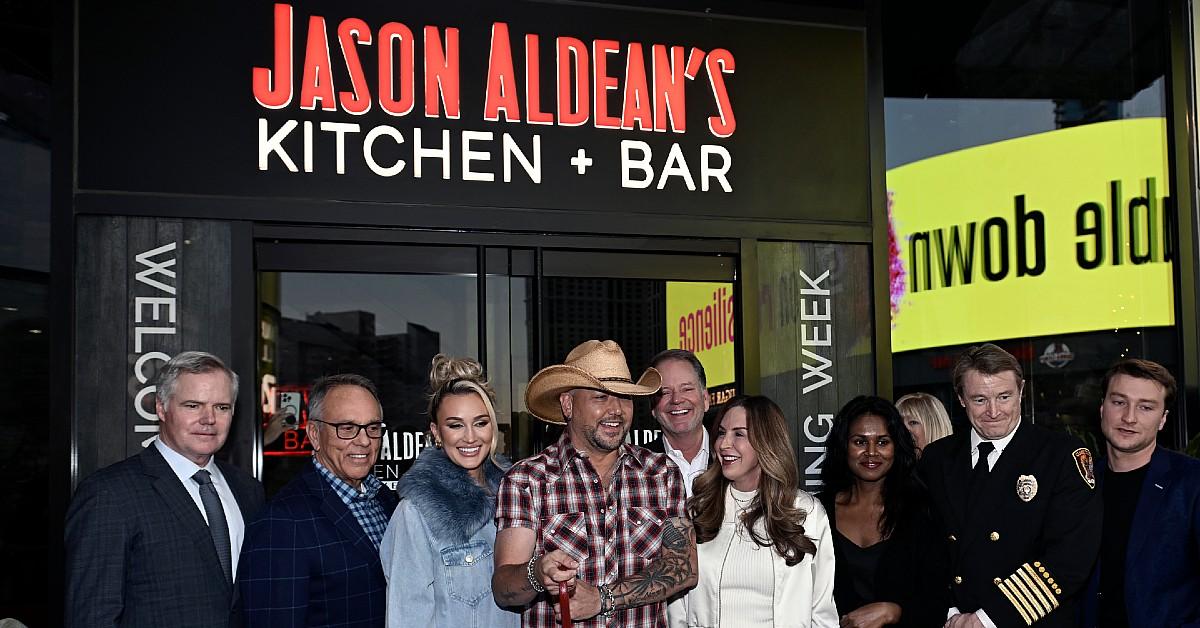 jason and brittany aldean cut the ribbon at jason aldeans kitchen bar las vegas credit bryan steffygetty images