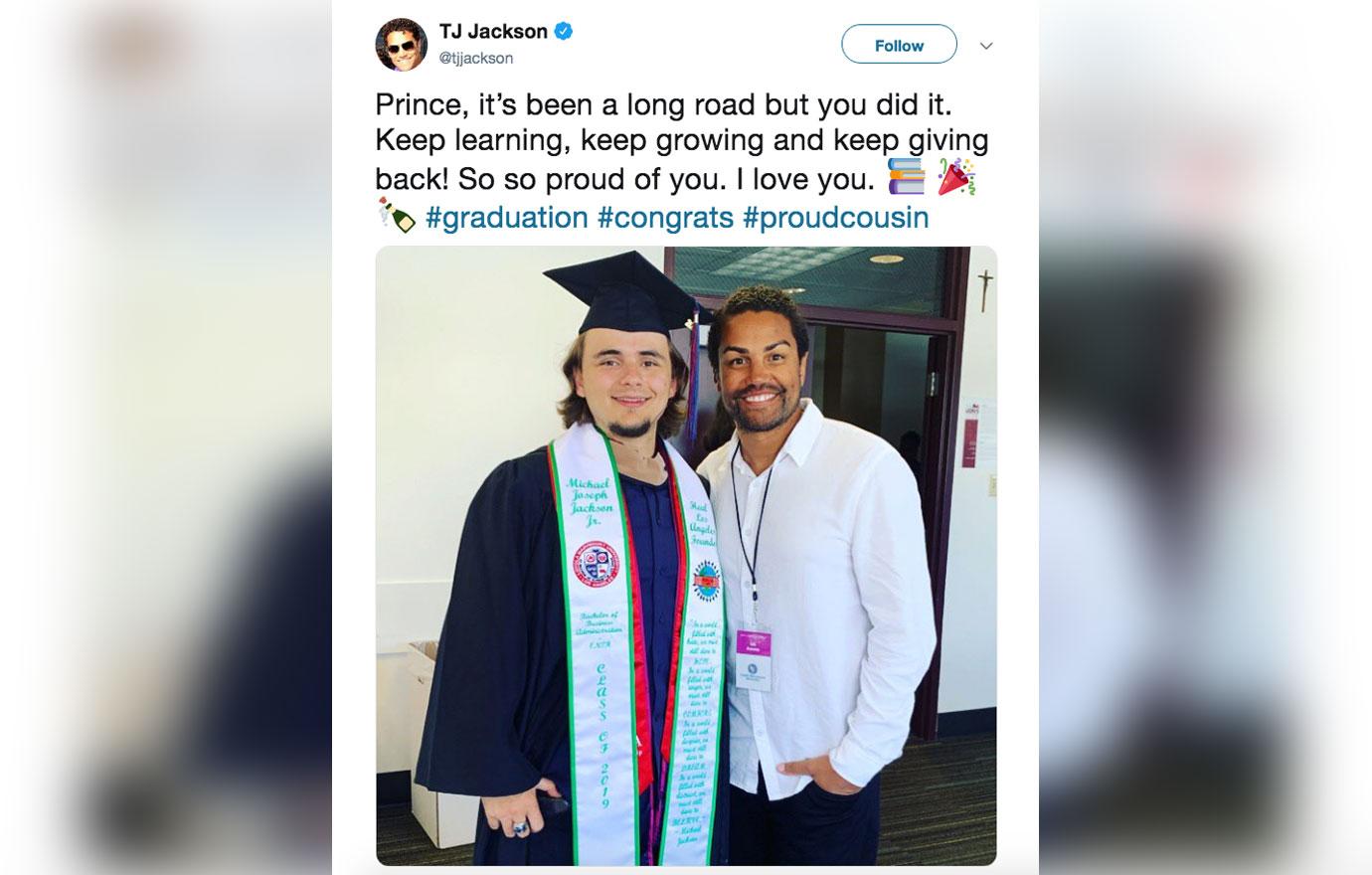Michael Jackson’s Son Blanket Attends Brother Prince’s College Grad
