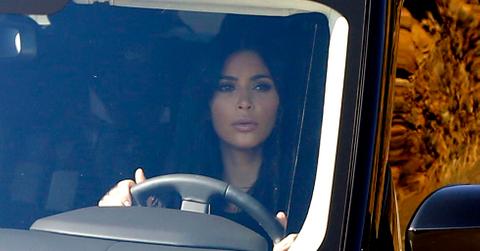 Kim kardashian is seen in a new ride leaving Caitlin Jenners property in Malibu,CA.