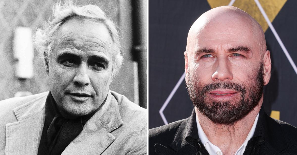 Photo of Marlon Brando; picture of John Travolta.