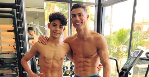 cristiano ronaldo shirtless photo son gym session