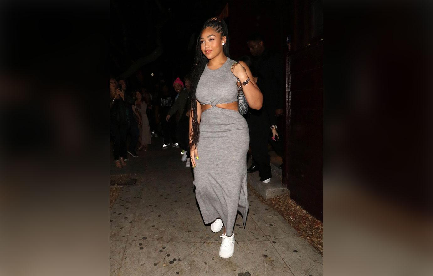 Jordyn Woods Grey Dress Launches YouTube Channel Weight Struggles