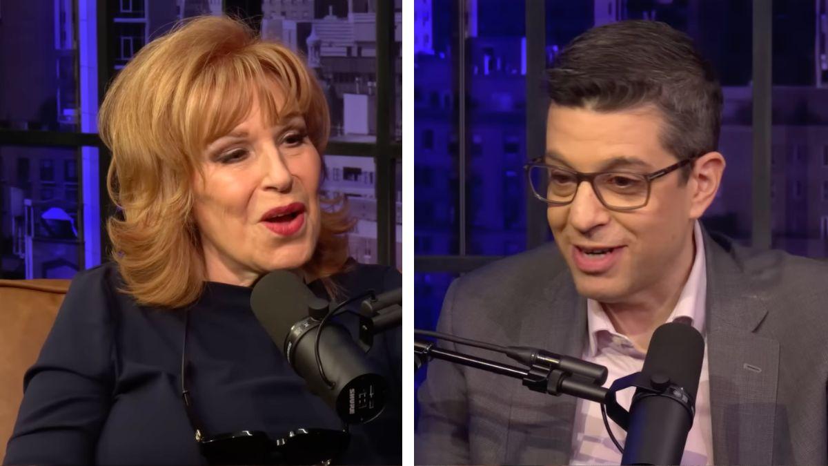 Split photo of Joy Behar and Brian Teta