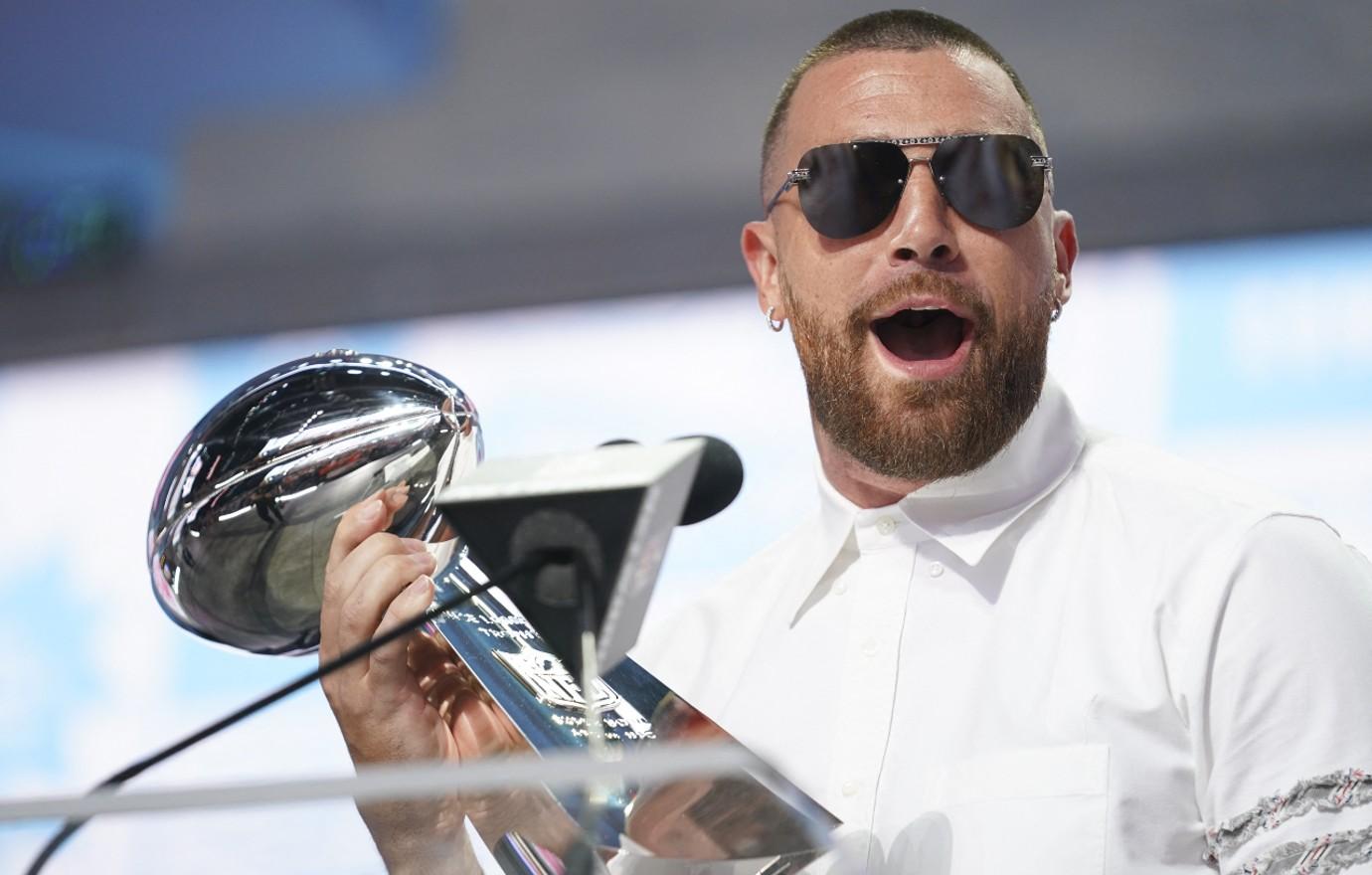 Travis Kelce begs fans to leave 'Rocky' statue alone