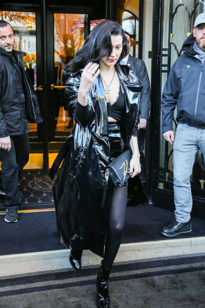 Bella hadid leather paris fashion 3