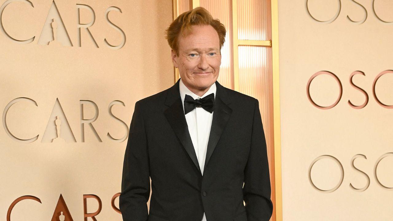 Image of Conan O’Brien defended humor over anger when addressing political figures through comedy.