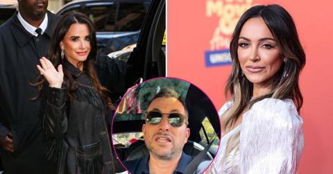 Split photo of Kyle Richards, Farrah Aldjufrie and Zach Goldsmith