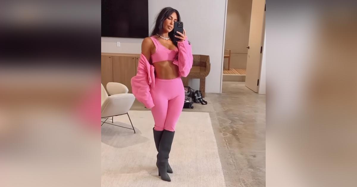 kim kardashian dresses all pink outfit rock hard abs pp