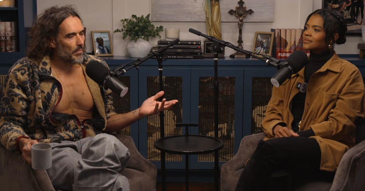 image of Russell Brand and Candace Owens chatted politics on his show on Monday, December 8.