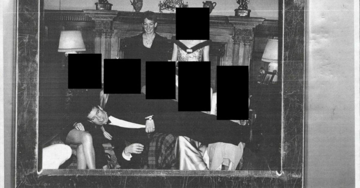 image of An undated photo shows Andrew lying across the laps of several women.