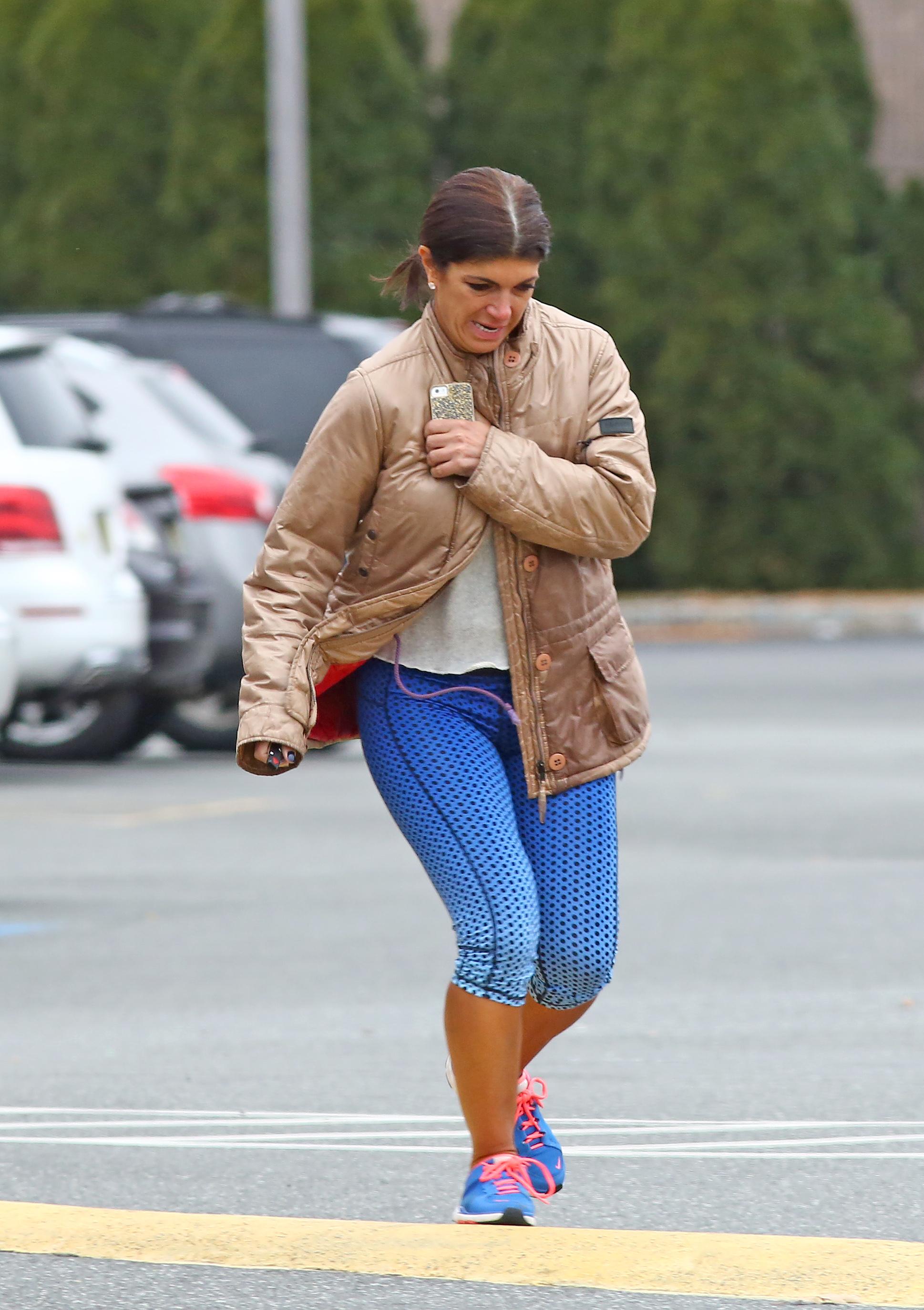 EXCLUSIVE: RHONJ Teresa Giudice spotted leaving the gym today in New Jersey