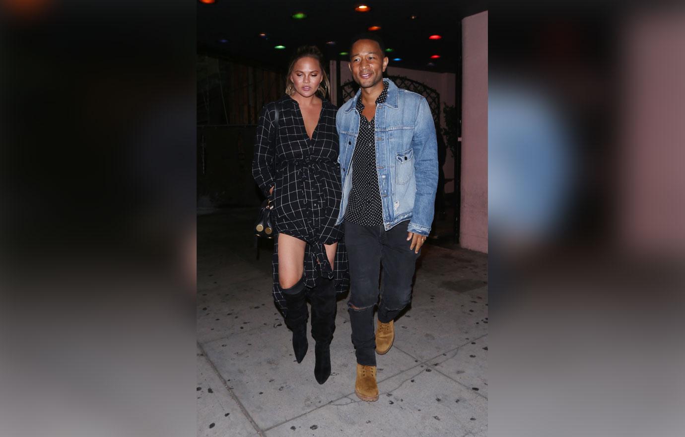 EXCLUSIVE: Chrissy Teigen and John Legend are spotted leaving the Dynasty Typewriter