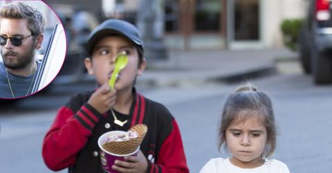 Scott Disick takes his kids out to get Frozen Yogurt at Menchies