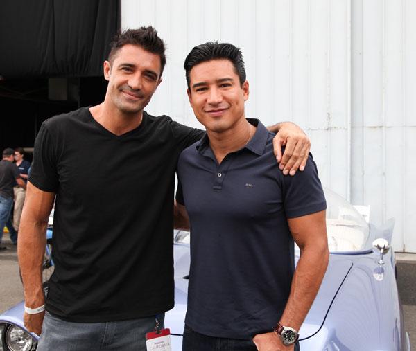 Gilles Marini and Mario Lopez at Auctions America California sale at The Barker Hangar in Santa Monica