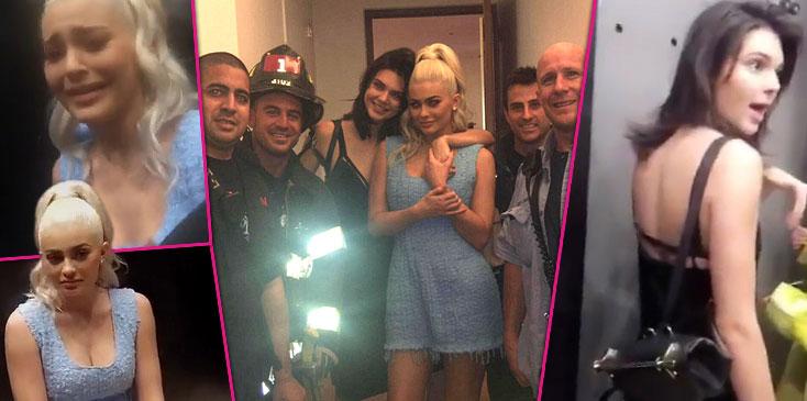 kendall jenner kylie jenner rescued trapped elevator