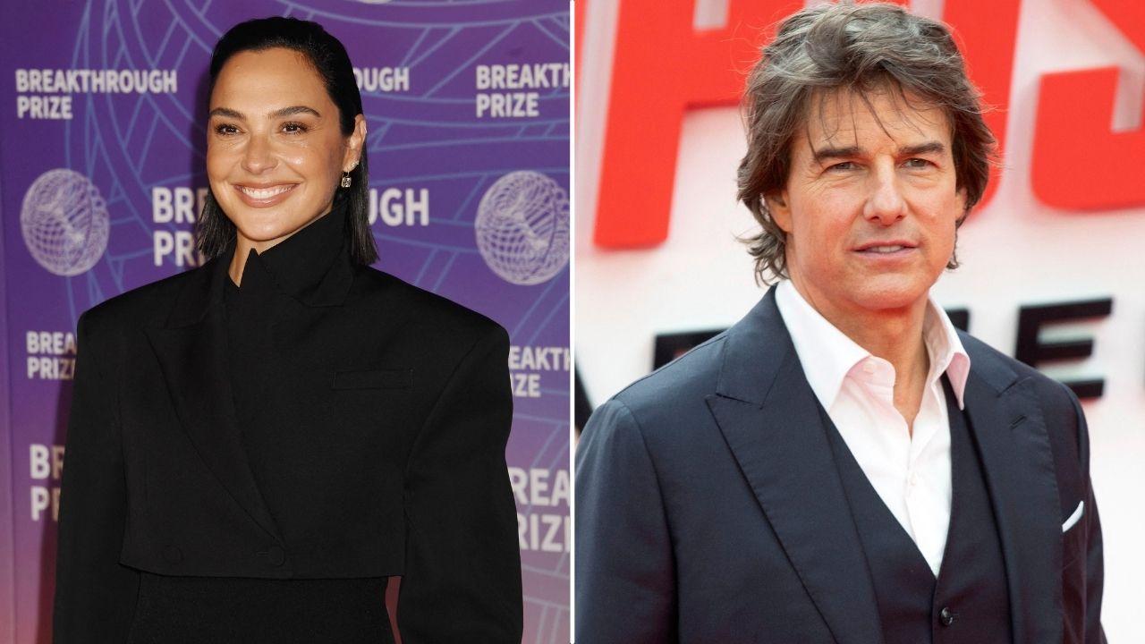 Split photo of Gal Gadot and Tom Cruise