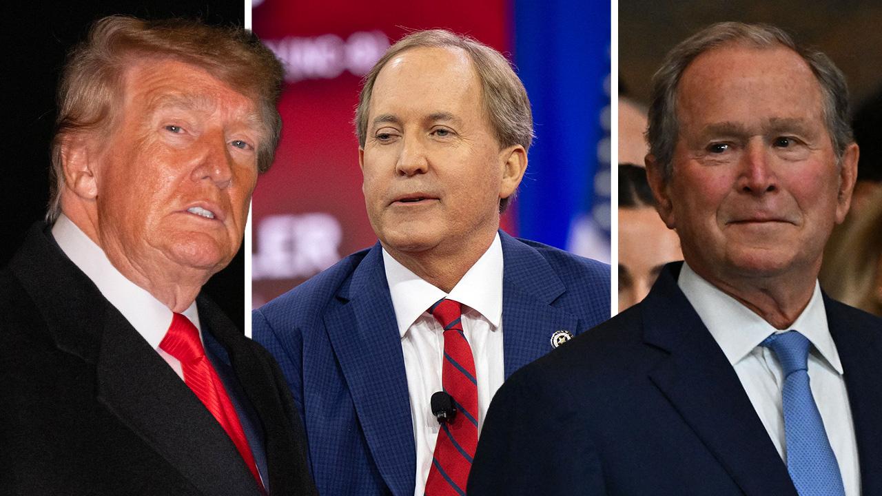 Photo of Donald Trump, Ken Paxton and George W. Bush